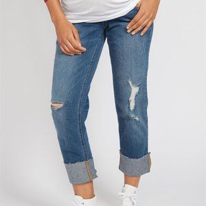 Indigo Blue Secret Fit Belly Maternity Capri - L